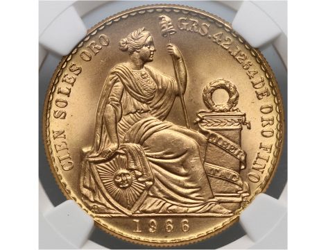 5019. Peru, 100 soli 1966, NGC MS65 - 2