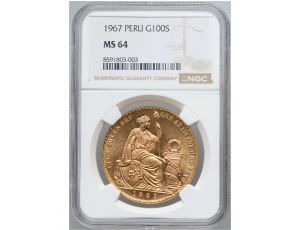 5020. Peru, 100 soli 1967, NGC MS64