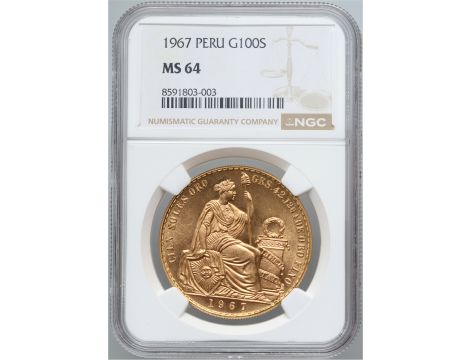 5020. Peru, 100 soli 1967, NGC MS64