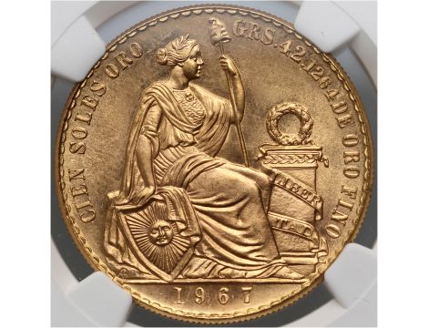 5020. Peru, 100 soli 1967, NGC MS64 - 2