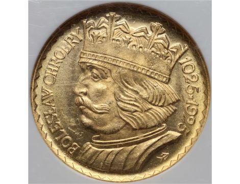 5021. Polska, II RP, 10 złotych 1925, Bolesław Chrobry, NGC MS64 - 2