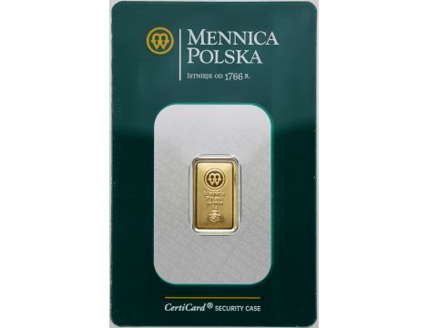 Sztabka złota 2 g Mennica Polska