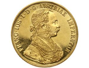 5031. Austria, Franciszek Józef I, 4 dukaty 1915, Czworak, Nowe bicie