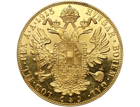 5031. Austria, Franciszek Józef I, 4 dukaty 1915, Czworak, Nowe bicie - 2