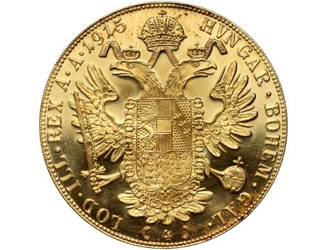 5032. Austria, Franciszek Józef I, 4 dukaty 1915, Czworak, Nowe bicie - 2