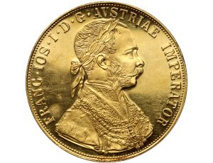 5033. Austria, Franciszek Józef I, 4 dukaty 1915, Czworak, Nowe bicie