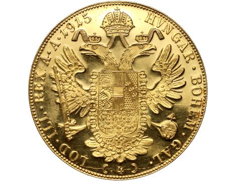 5033. Austria, Franciszek Józef I, 4 dukaty 1915, Czworak, Nowe bicie - 2