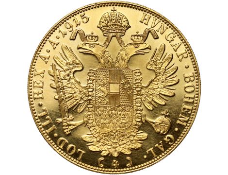 5034. Austria, Franciszek Józef I, 4 dukaty 1915, Czworak, Nowe bicie - 2