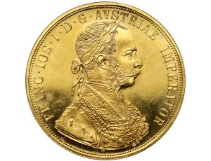 5035. Austria, Franciszek Józef I, 4 dukaty 1915, Czworak, Nowe bicie