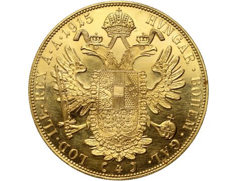 5035. Austria, Franciszek Józef I, 4 dukaty 1915, Czworak, Nowe bicie - 2