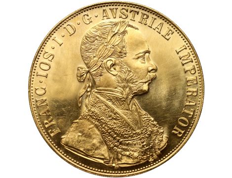 5036. Austria, Franciszek Józef I, 4 dukaty 1915, Czworak, Nowe bicie
