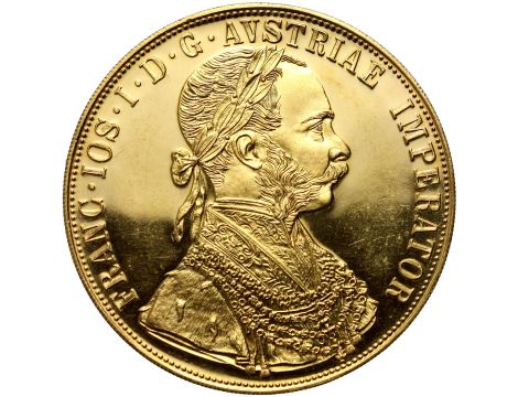 5037. Austria, Franciszek Józef I, 4 dukaty 1915, Czworak, Nowe bicie