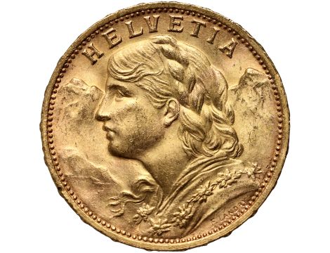 5042. Szwajcaria, 20 franków 1927, Helvetia Vreneli