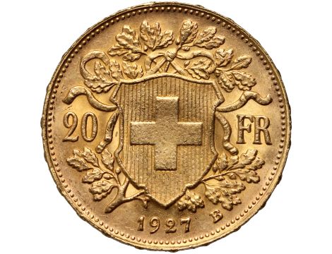 5042. Szwajcaria, 20 franków 1927, Helvetia Vreneli - 2
