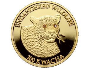 5046. Malawi, 100 kwacha 2005, Leopard, 1/4 uncji złota