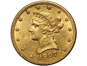 5053. USA, 10 dolarów 1907 D, Denver, Liberty