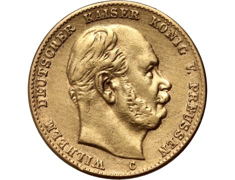 5075. Niemcy, Prusy, Wilhelm I, 10 marek 1873 C, Frankfurt