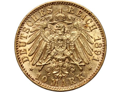 5077. Niemcy, Saksonia, Albert, 10 marek 1891 E, Muldenhutten - 2