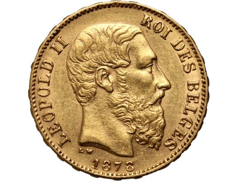 5099. Belgia, Leopold II, 20 franków 1878
