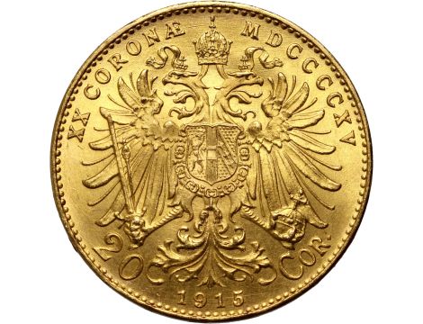 5101. Austria, Franciszek Józef I, 20 koron 1915, Nowe bicie - 2