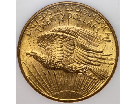 5107. USA, 20 dolarów 1908, Filadelfia, Saint-Gaudens, bez motta, NGC MS63 - 3