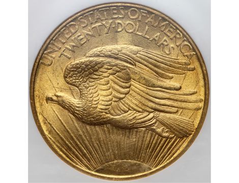 5108. USA, 20 dolarów 1908, Filadelfia, Saint-Gaudens, bez motta, NGC MS63 - 3