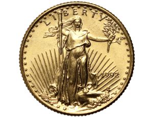 5128. USA, 5 dolarów 1992, Amerykański Orzeł, 1/10 uncji złota