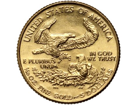 5128. USA, 5 dolarów 1992, Amerykański Orzeł, 1/10 uncji złota - 2
