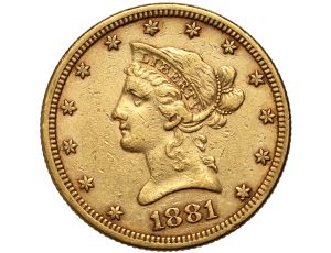 5130. USA, 10 dolarów 1881, Filadelfia, Liberty