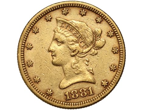 5130. USA, 10 dolarów 1881, Filadelfia, Liberty