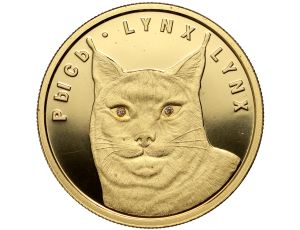 5131. Białoruś, 50 rubli 2008, Ryś, 1/4 uncji złota