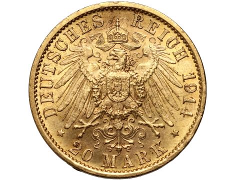 5144. Niemcy, Prusy, Wilhelm II, 20 marek 1914 A, Berlin, Uniform Mundur - 2