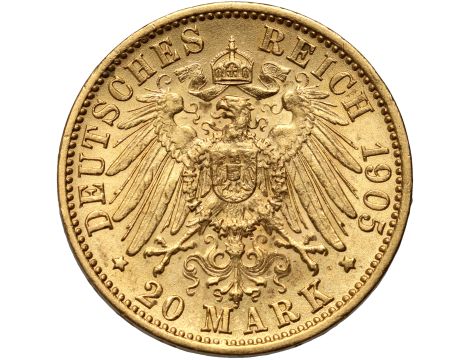 5145. Niemcy, Wirtembergia, Wilhelm II, 20 marek 1905 F, Stuttgart - 2
