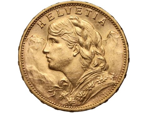 5146. Szwajcaria, 20 franków 1914, Helvetia Vreneli