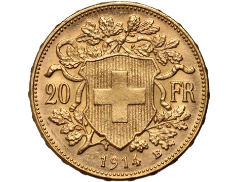 5146. Szwajcaria, 20 franków 1914, Helvetia Vreneli - 2