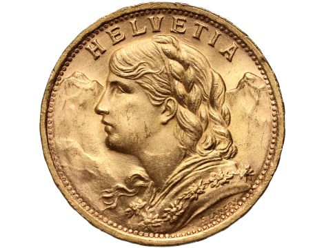 5147. Szwajcaria, 20 franków 1947, Helvetia Vreneli