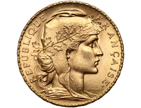 5156. Francja, 20 franków 1908, Marianna i Kogut