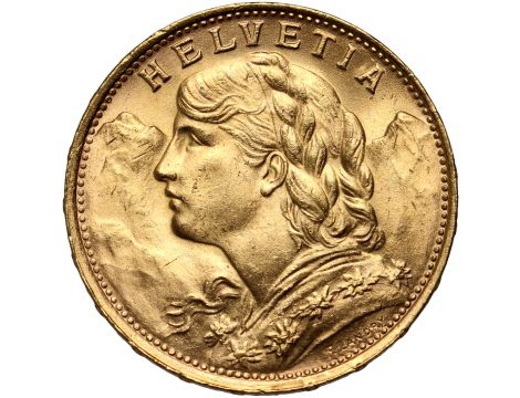 5162. Szwajcaria, 20 franków 1922, Helvetia Vreneli