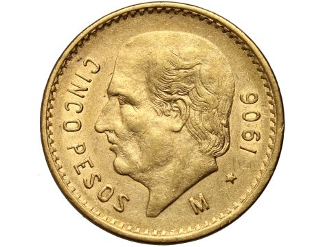5163. Meksyk, 5 pesos 1906, Hidalgo