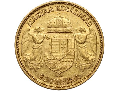 5183. Węgry, Franciszek Józef I, 20 koron 1893 KB, Kremnica - 2