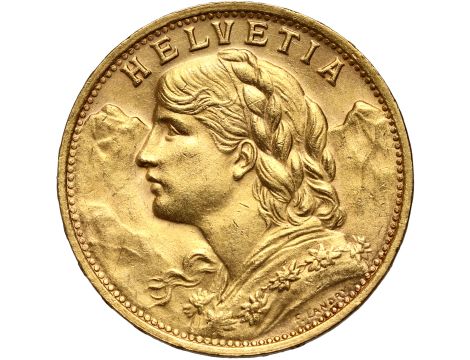 5203. Szwajcaria, 20 franków 1947, Helvetia Vreneli