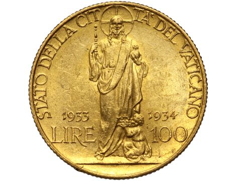 5221. Watykan, Pius XI, 100 lirów 1933/1934, Jubileusz - 2