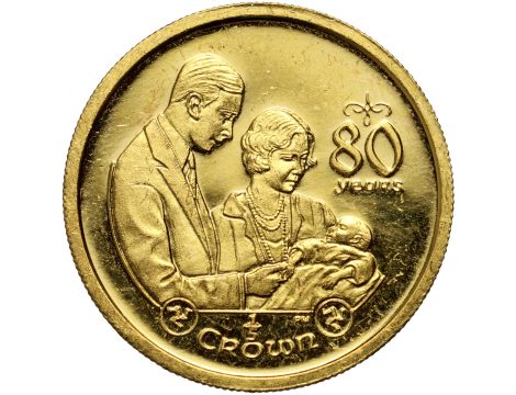 5258. Wyspa Man, 1/5 crown 2006, 80. urodziny Elżbiety II, 1/5 uncji złota
