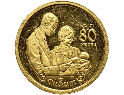 5258. Wyspa Man, 1/5 crown 2006, 80. urodziny Elżbiety II, 1/5 uncji złota - 4