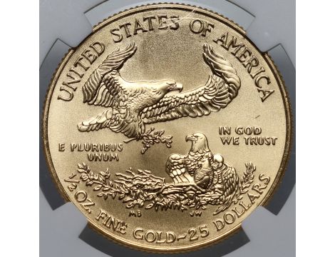 5266. USA, 25 dolarów 2018, Gold Eagle, NGC MS70, 1/2 uncji złota - 3