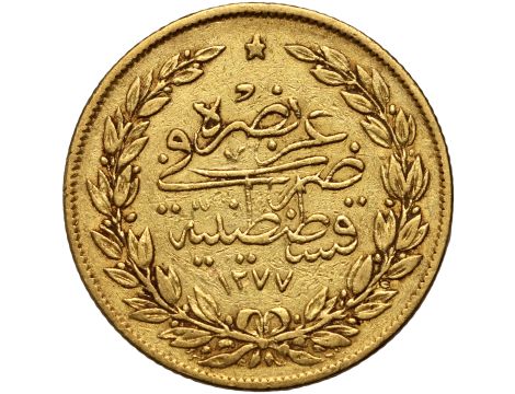 5270. Turcja, Abdulaziz, 100 kuruszy / piastrów AH1277//2 (1862) - 2