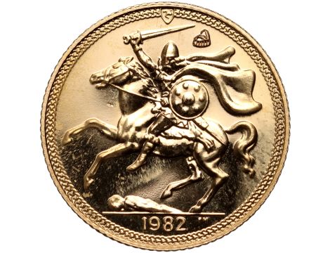 5272. Wyspa Man, 1/2 suwerena 1982, Jeździec