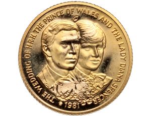 5274. Wyspa Man, 1/2 suwerena 1981, Ślub księcia Karola i lady Diany