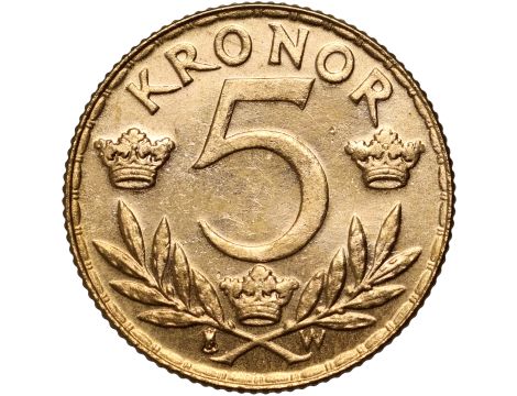 5285. Szwecja, Gustaw V, 5 koron 1920 - 2