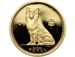 5287. Gibraltar, 1/5 royal 1995, Collie, 1/5 uncji złota